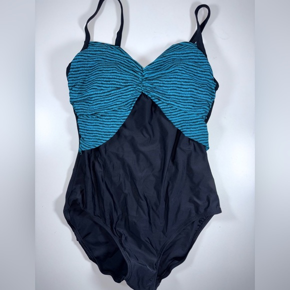 Simon Chang Black and Blue bathing suit - Picture 1 of 3